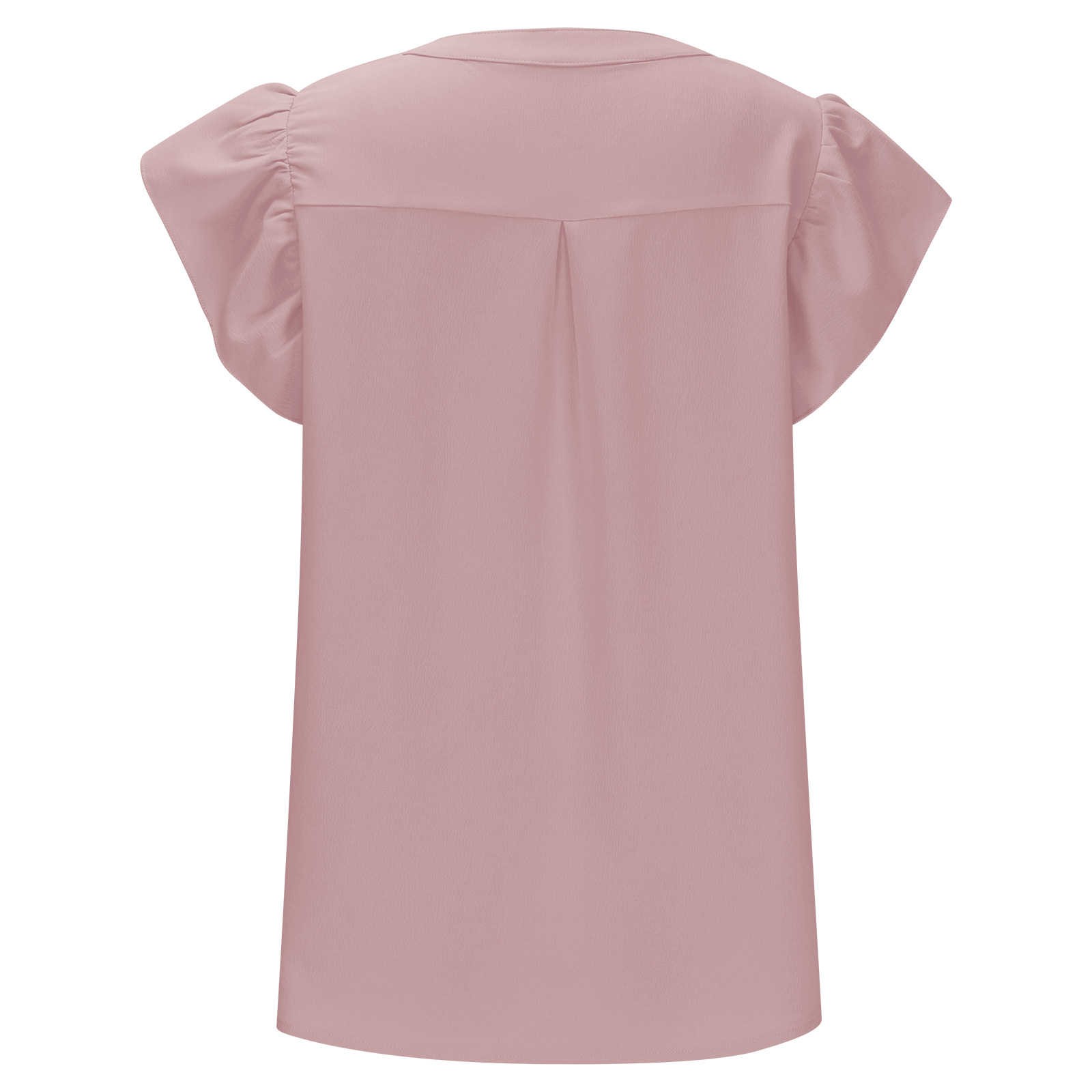 thumbnail image 5 of Blusa elegante informal con volantes en las mangas y cuello en V texturizado para mujer - Top de verano para el trabajo, 5 of 7